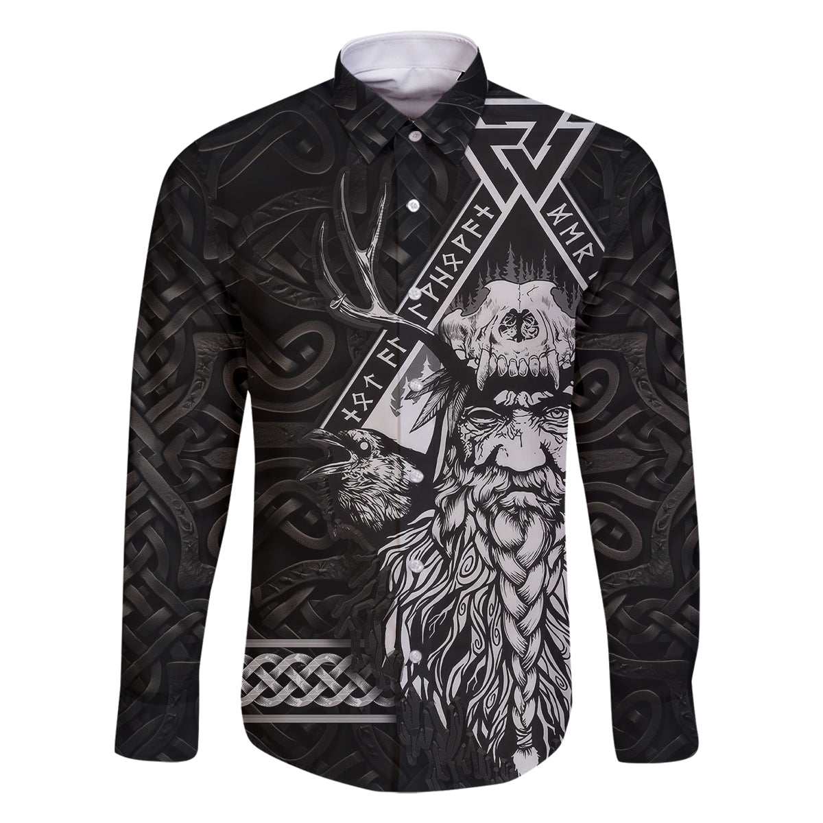 Viking Family Matching Summer Maxi Dress and Hawaiian Shirt Norse Enigma Odin's Vision - Wonder Print Shop