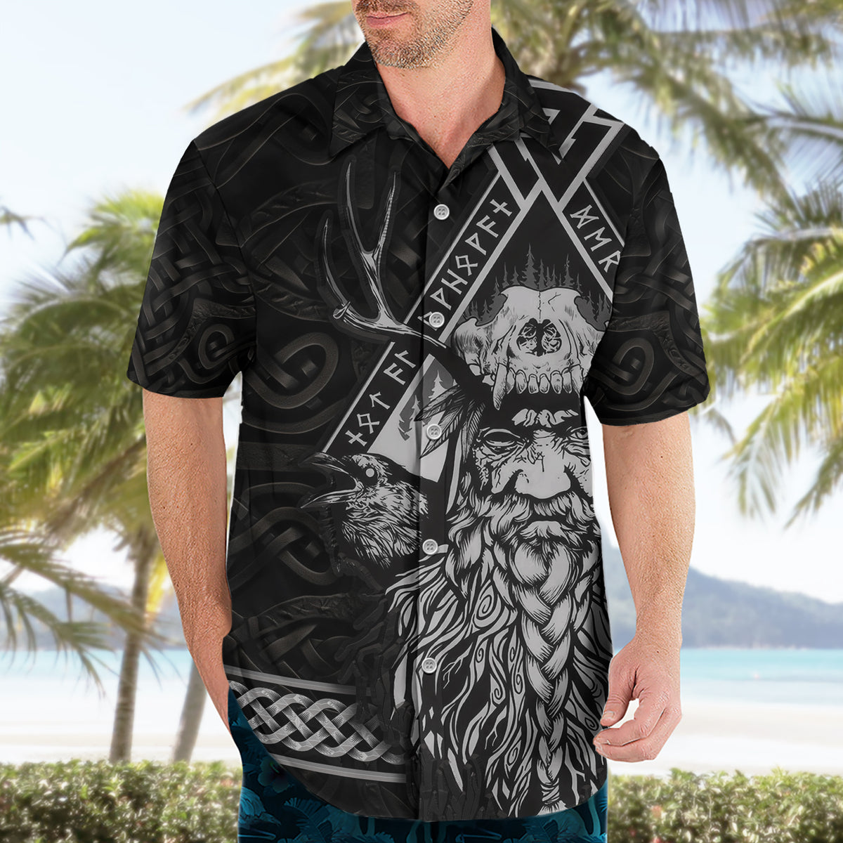 Viking Hawaiian Shirt Norse Enigma Odin's Vision - Wonder Print Shop