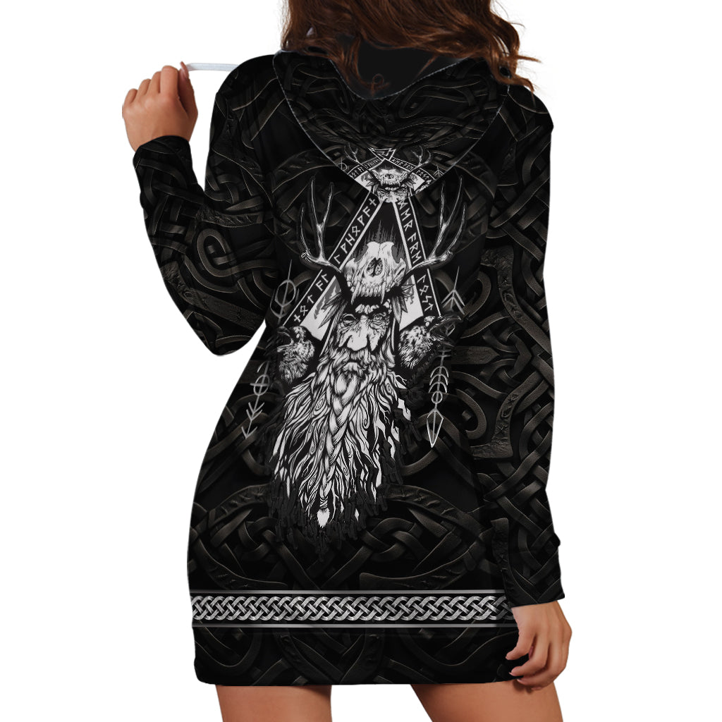 Viking Hoodie Dress Norse Enigma Odin's Vision - Wonder Print Shop