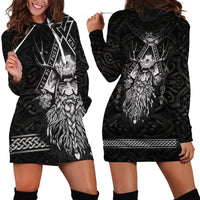 Viking Hoodie Dress Norse Enigma Odin's Vision - Wonder Print Shop