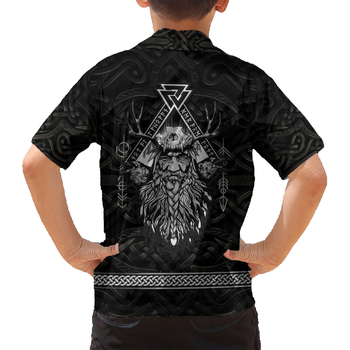 Viking Kid Hawaiian Shirt Norse Enigma Odin's Vision - Wonder Print Shop