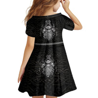 Viking Kid Short Sleeve Dress Norse Enigma Odin's Vision - Wonder Print Shop