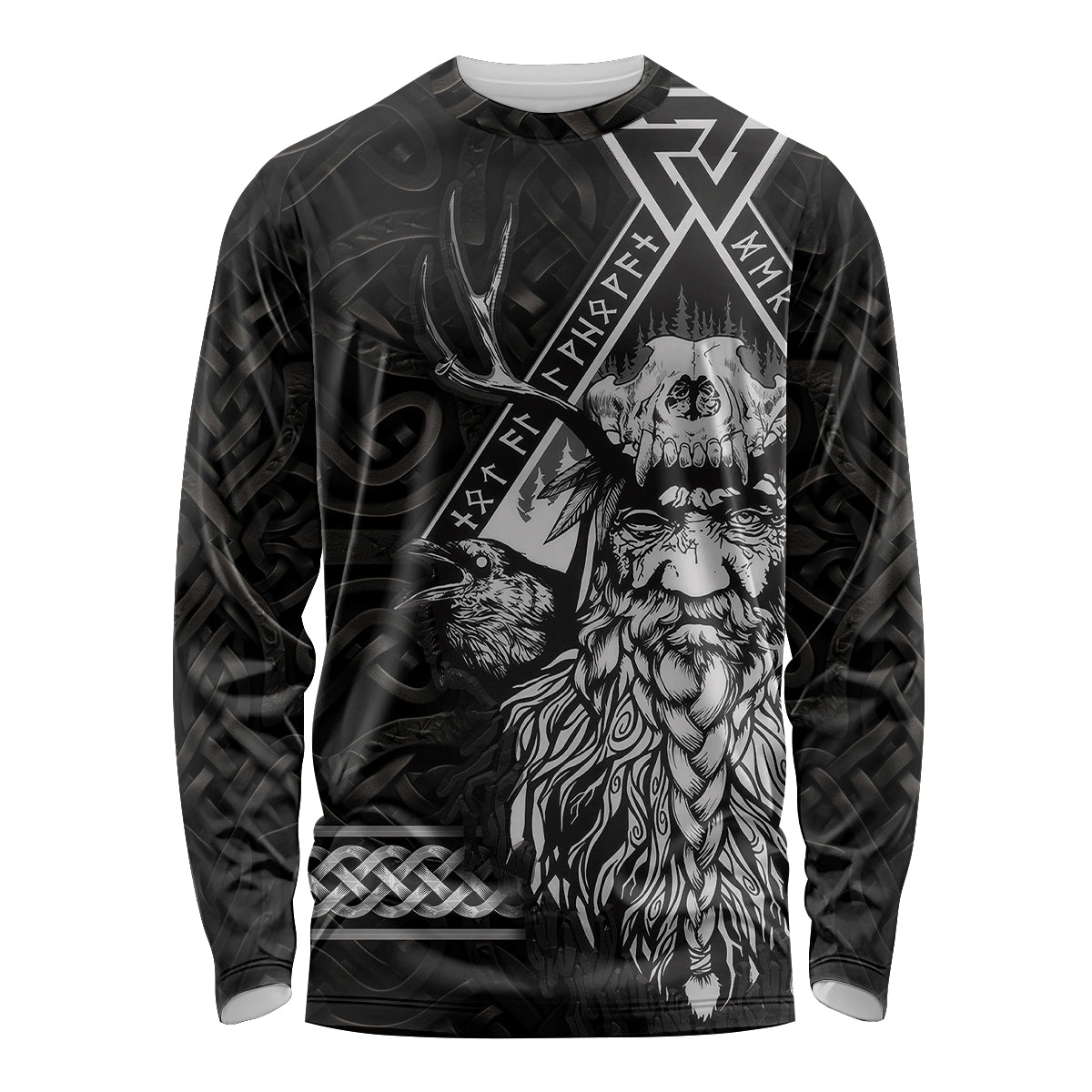 Viking Long Sleeve Shirt Norse Enigma Odin's Vision - Wonder Print Shop
