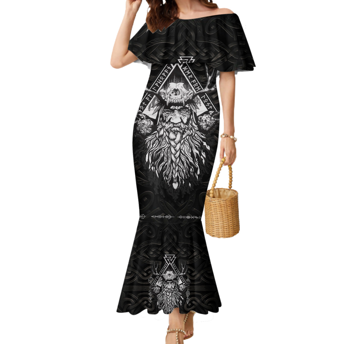 Viking Mermaid Dress Norse Enigma Odin's Vision - Wonder Print Shop
