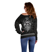 Viking Off Shoulder Sweater Norse Enigma Odin's Vision - Wonder Print Shop