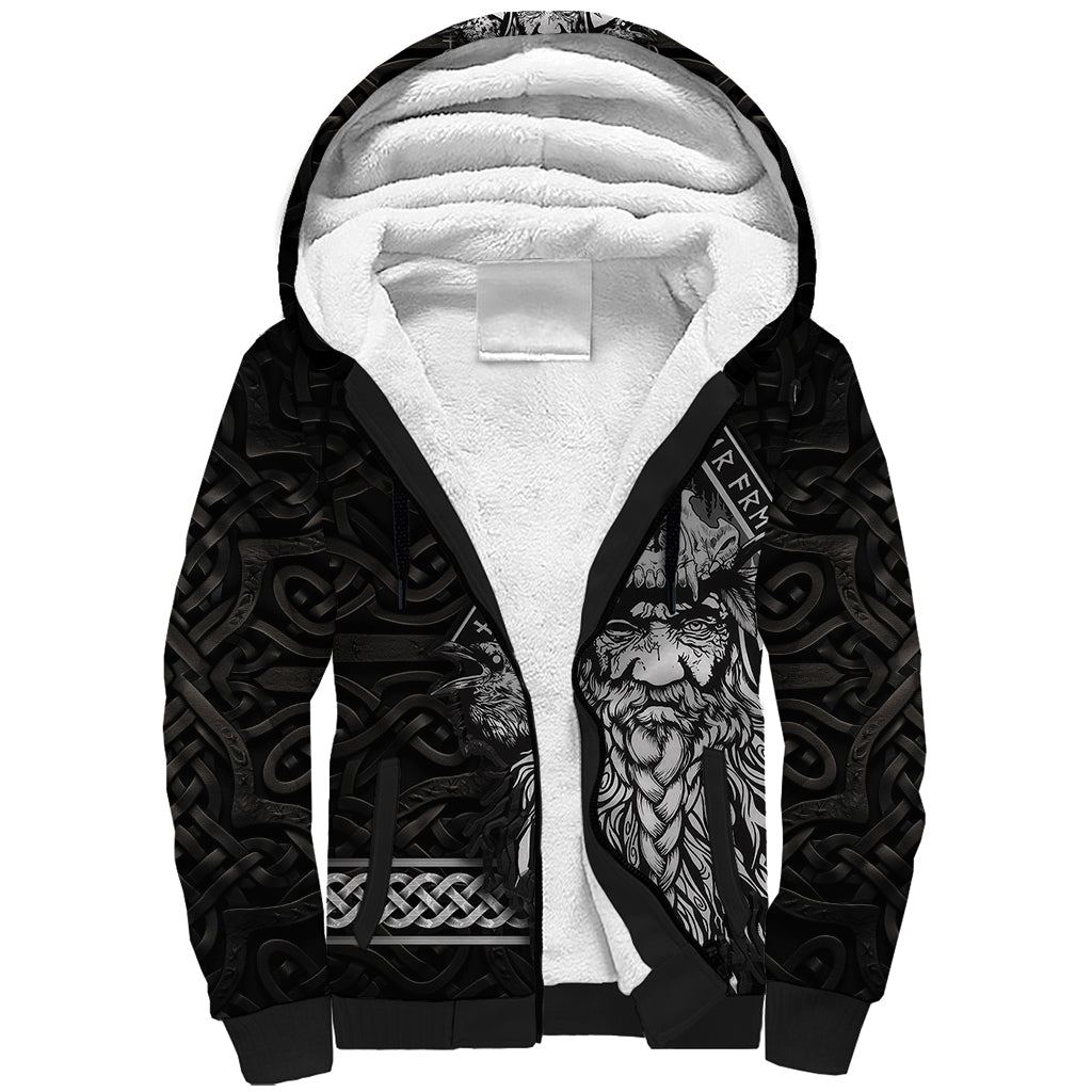 Viking Sherpa Hoodie Norse Enigma Odin's Vision - Wonder Print Shop
