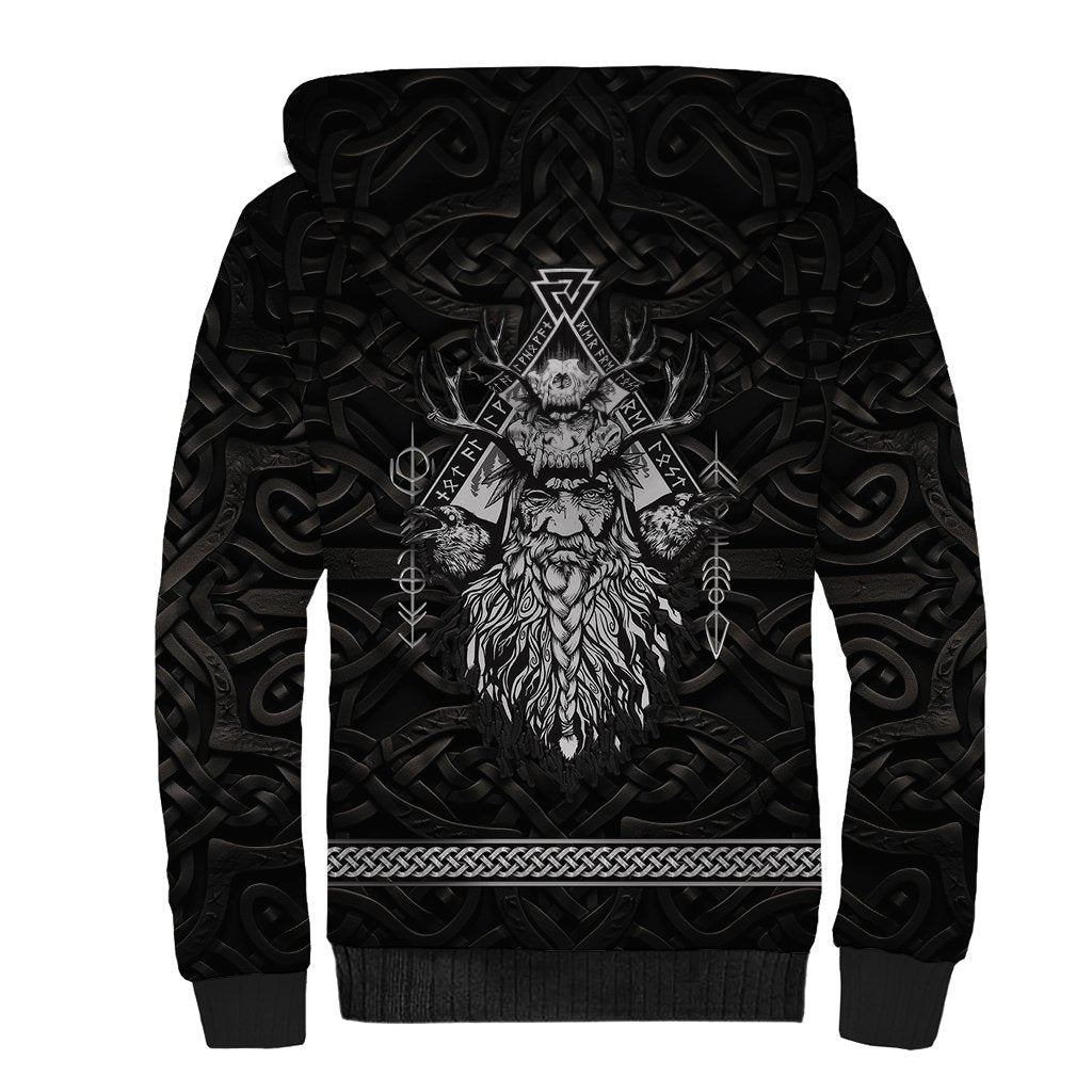 Viking Sherpa Hoodie Norse Enigma Odin's Vision - Wonder Print Shop