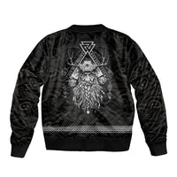 Viking Sleeve Zip Bomber Jacket Norse Enigma Odin's Vision - Wonder Print Shop