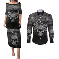 Skull Couples Matching Puletasi Dress and Long Sleeve Button Shirts I'll Keep You - Wonder Print Shop