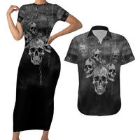 Skull Couples Matching Short Sleeve Bodycon Dress and Hawaiian Shirt I'll Keep You - Wonder Print Shop