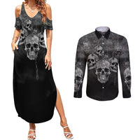 Skull Couples Matching Summer Maxi Dress and Long Sleeve Button Shirts I'll Keep You - Wonder Print Shop