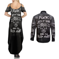 Skull Couples Matching Summer Maxi Dress and Long Sleeve Button Shirts I'll Keep You - Wonder Print Shop