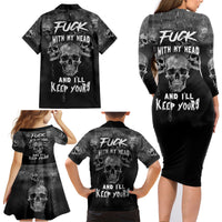 Skull Family Matching Long Sleeve Bodycon Dress and Hawaiian Shirt I'll Keep You - Wonder Print Shop