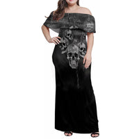 Skull Family Matching Off Shoulder Maxi Dress and Hawaiian Shirt I'll Keep You - Wonder Print Shop