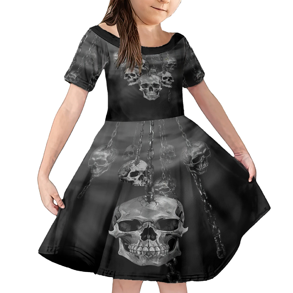 Skull Family Matching Off Shoulder Short Dress and Hawaiian Shirt I'll Keep You - Wonder Print Shop