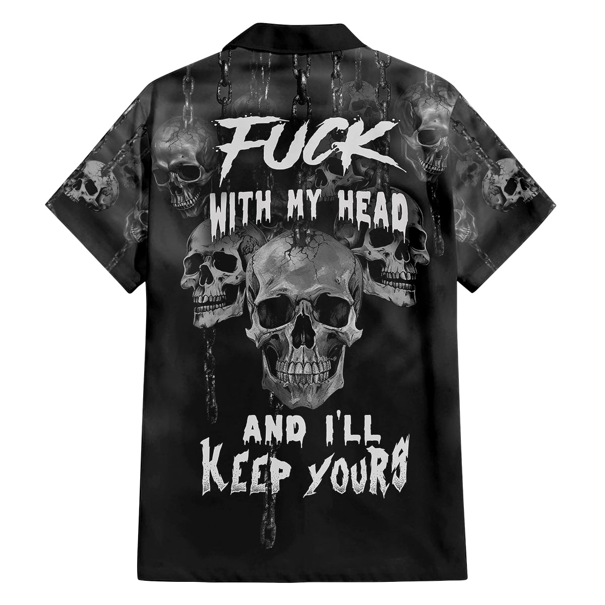 Skull Family Matching Off Shoulder Short Dress and Hawaiian Shirt I'll Keep You - Wonder Print Shop