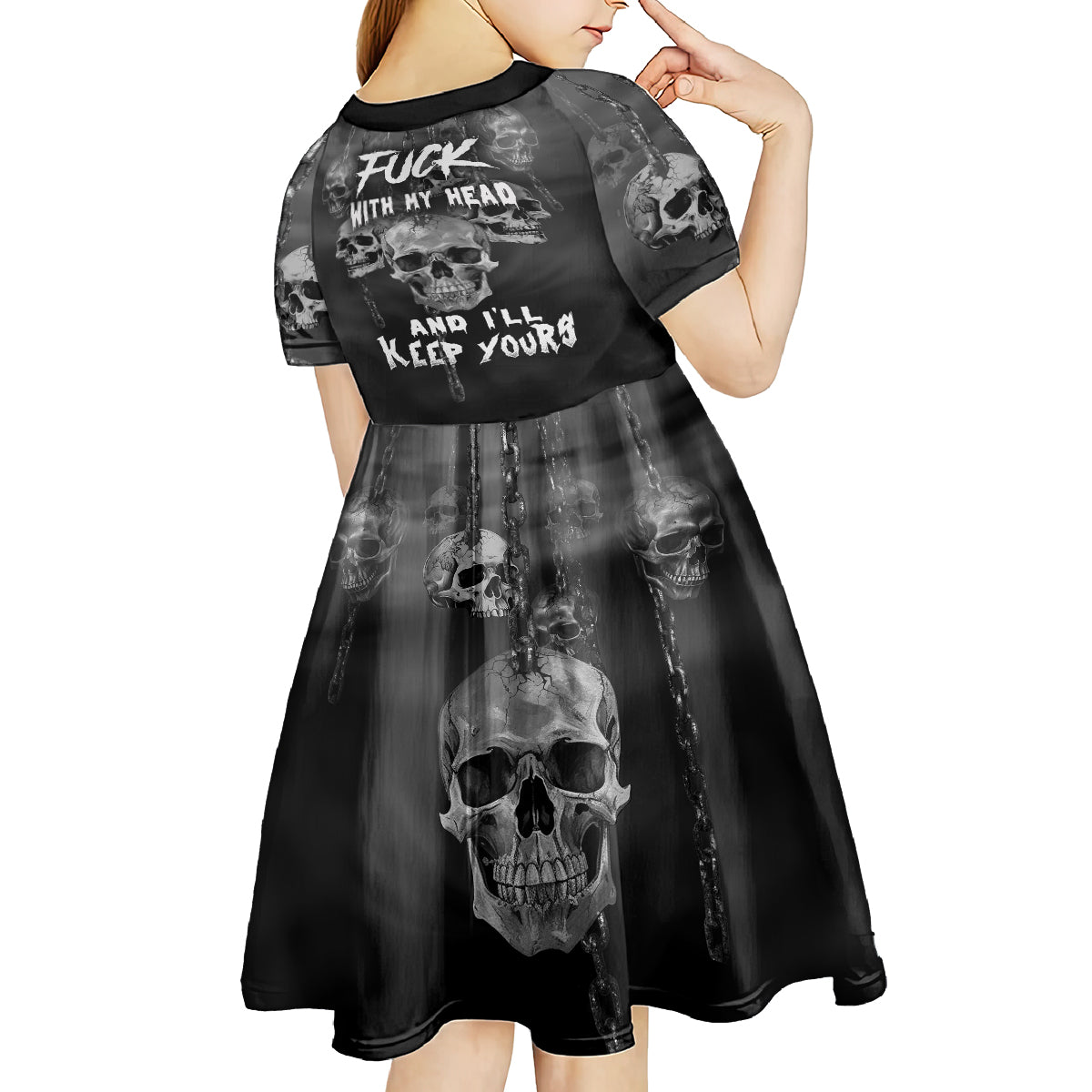 Skull Kid Short Sleeve Dress I'll Keep You - Wonder Print Shop