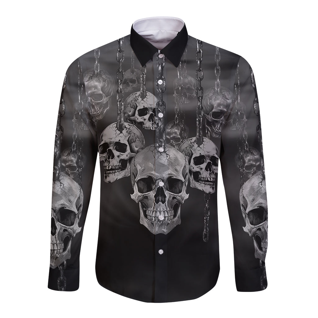 Skull Long Sleeve Button Shirt I'll Keep You - Wonder Print Shop