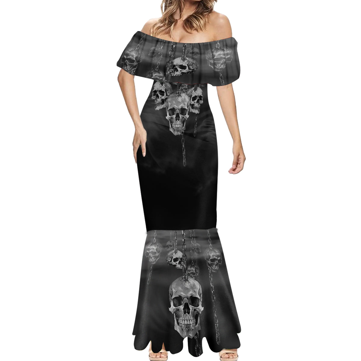 Skull Mermaid Dress I'll Keep You - Wonder Print Shop