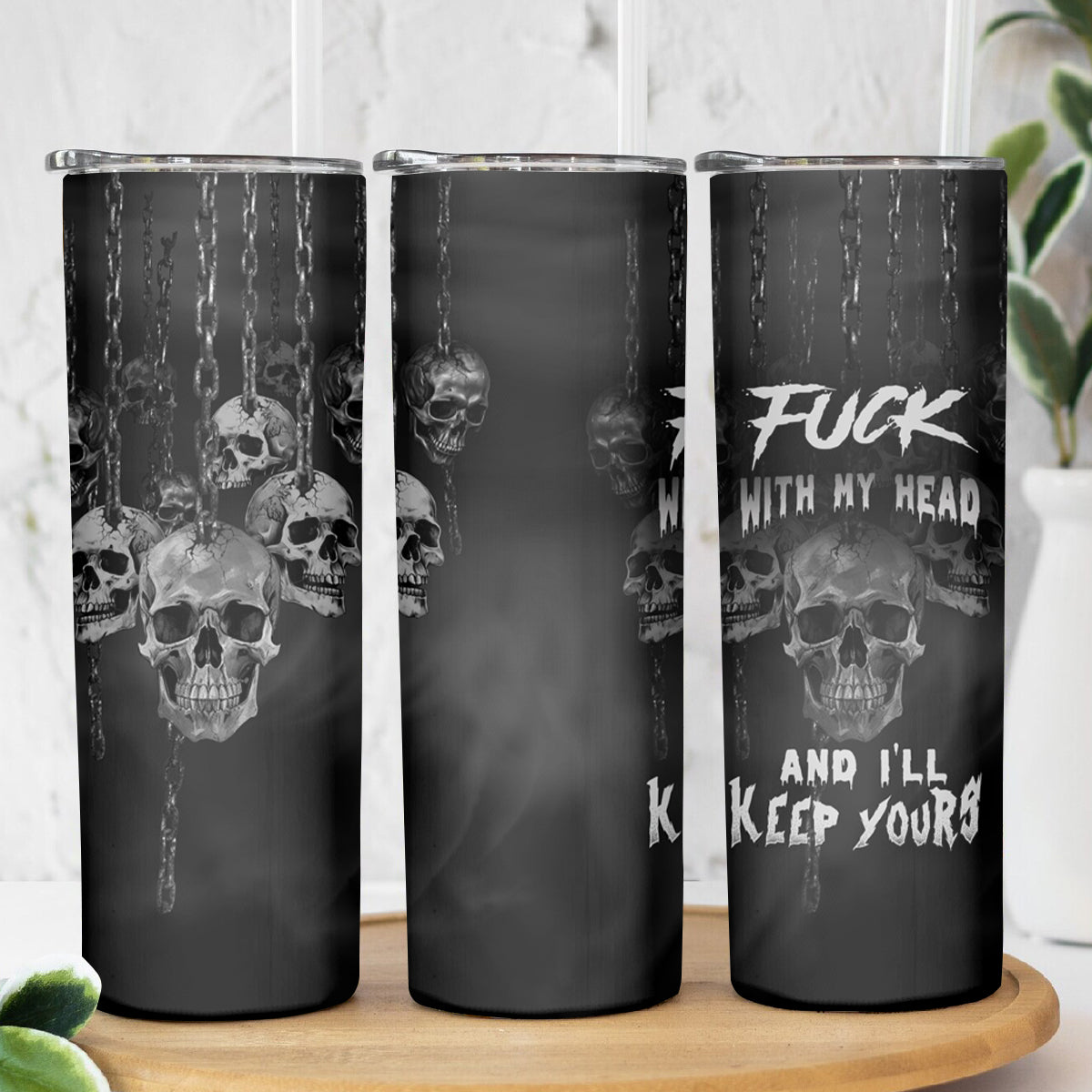 Skull Skinny Tumbler I'll Keep You - Wonder Print Shop