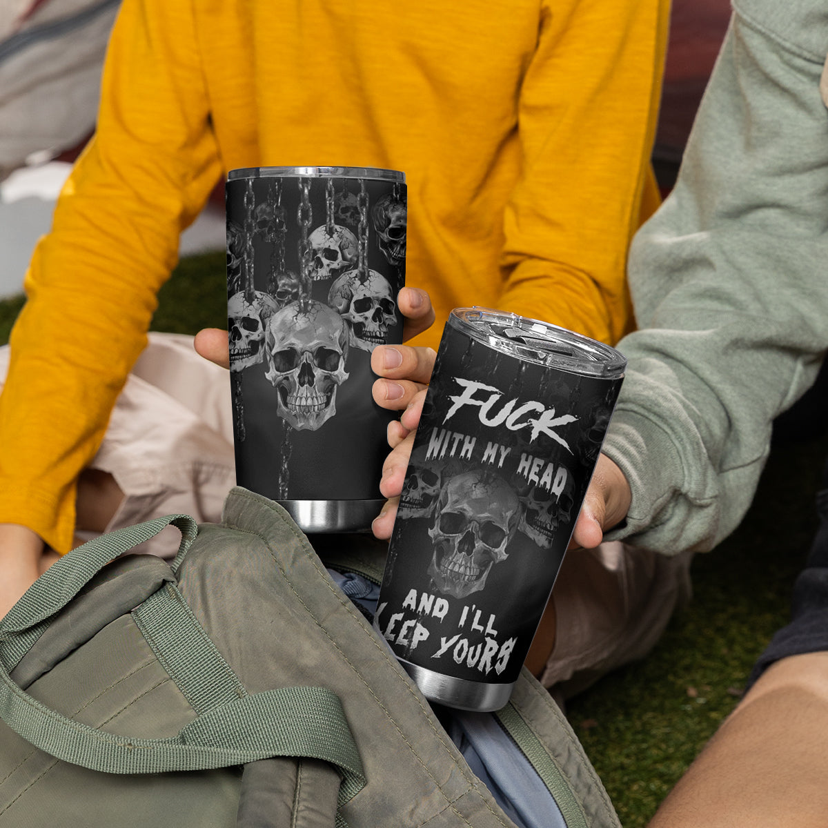 Skull Tumbler Cup I'll Keep You - Wonder Print Shop