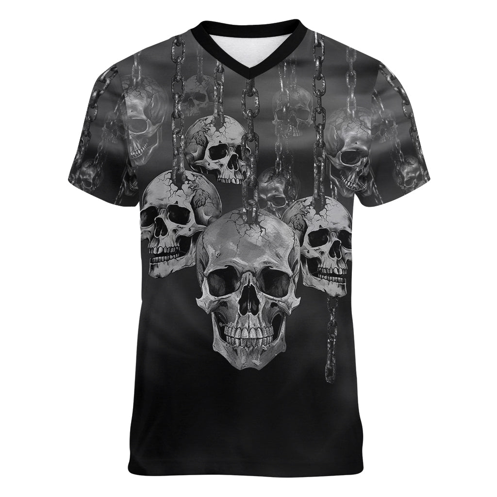 Skull Women V Neck T Shirt I'll Keep You - Wonder Print Shop
