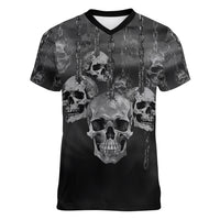 Skull Women V Neck T Shirt I'll Keep You - Wonder Print Shop