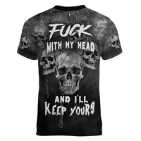 Skull Women V Neck T Shirt I'll Keep You - Wonder Print Shop