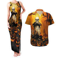 Happy Halloween Party Couples Matching Tank Maxi Dress and Hawaiian Shirt - Wonder Print Shop