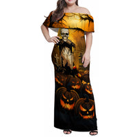 Happy Halloween Party Family Matching Off Shoulder Maxi Dress and Hawaiian Shirt - Wonder Print Shop