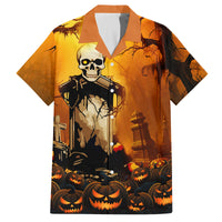 Happy Halloween Party Family Matching Off Shoulder Short Dress and Hawaiian Shirt - Wonder Print Shop