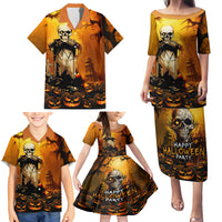 Happy Halloween Party Family Matching Puletasi Dress and Hawaiian Shirt - Wonder Print Shop