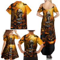 Happy Halloween Party Family Matching Summer Maxi Dress and Hawaiian Shirt - Wonder Print Shop