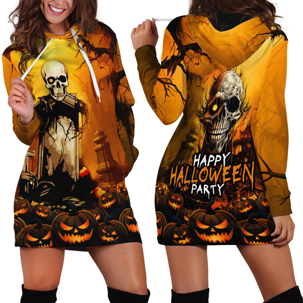 Happy Halloween Party Hoodie Dress - Wonder Print Shop