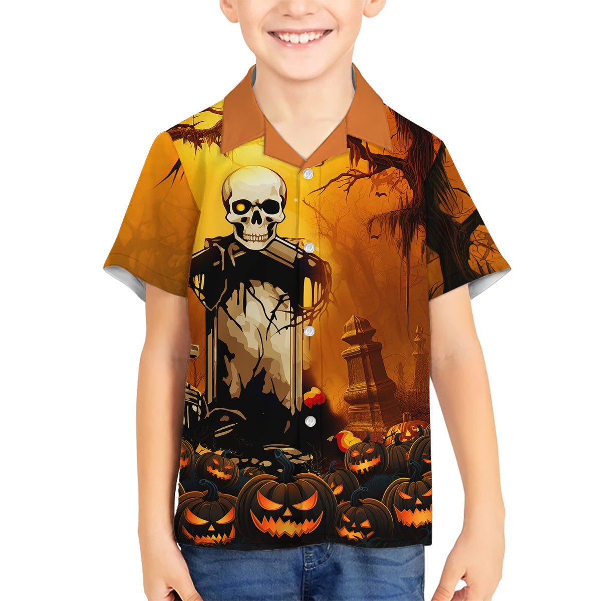 Happy Halloween Party Kid Hawaiian Shirt - Wonder Print Shop