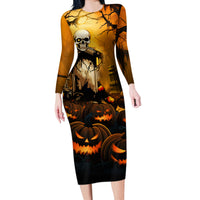 Happy Halloween Party Long Sleeve Bodycon Dress - Wonder Print Shop