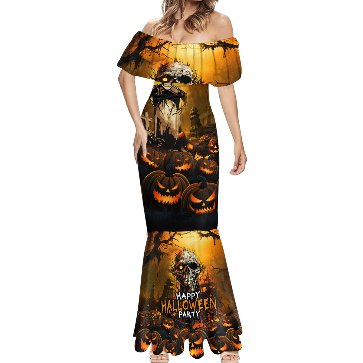 Happy Halloween Party Mermaid Dress - Wonder Print Shop