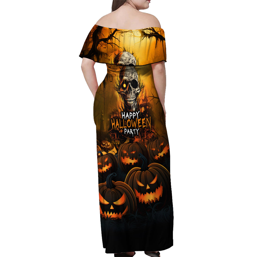 Happy Halloween Party Off Shoulder Maxi Dress - Wonder Print Shop