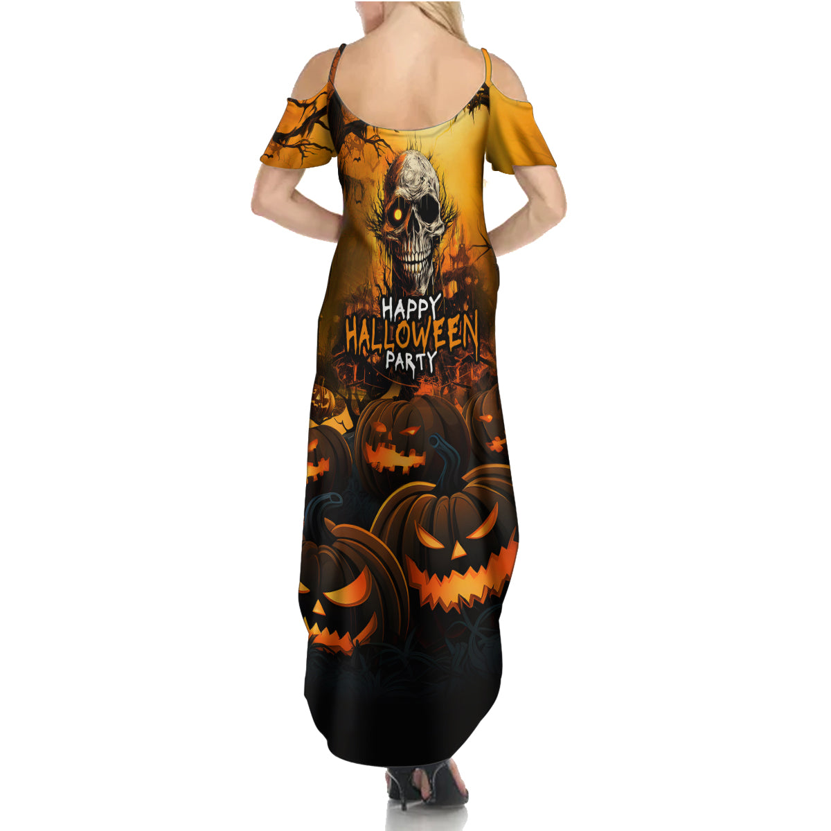 Happy Halloween Party Summer Maxi Dress - Wonder Print Shop
