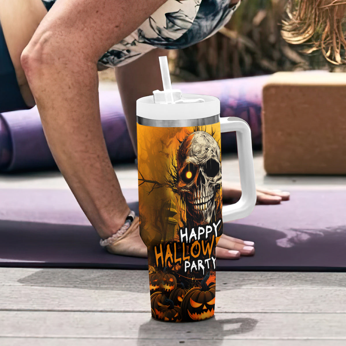 Happy Halloween Party Tumbler With Handle - Wonder Print Shop