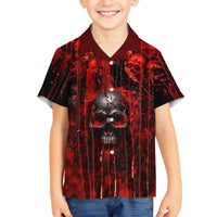 If You Kick Me When I'm Down You Better Pray I Don't Get Up Skull Family Matching Off Shoulder Maxi Dress and Hawaiian Shirt - Wonder Print Shop