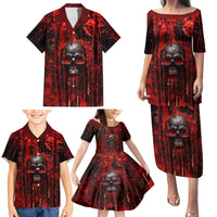 If You Kick Me When I'm Down You Better Pray I Don't Get Up Skull Family Matching Puletasi Dress and Hawaiian Shirt - Wonder Print Shop