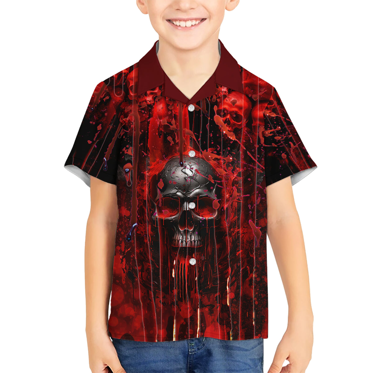 If You Kick Me When I'm Down You Better Pray I Don't Get Up Skull Kid Hawaiian Shirt - Wonder Print Shop