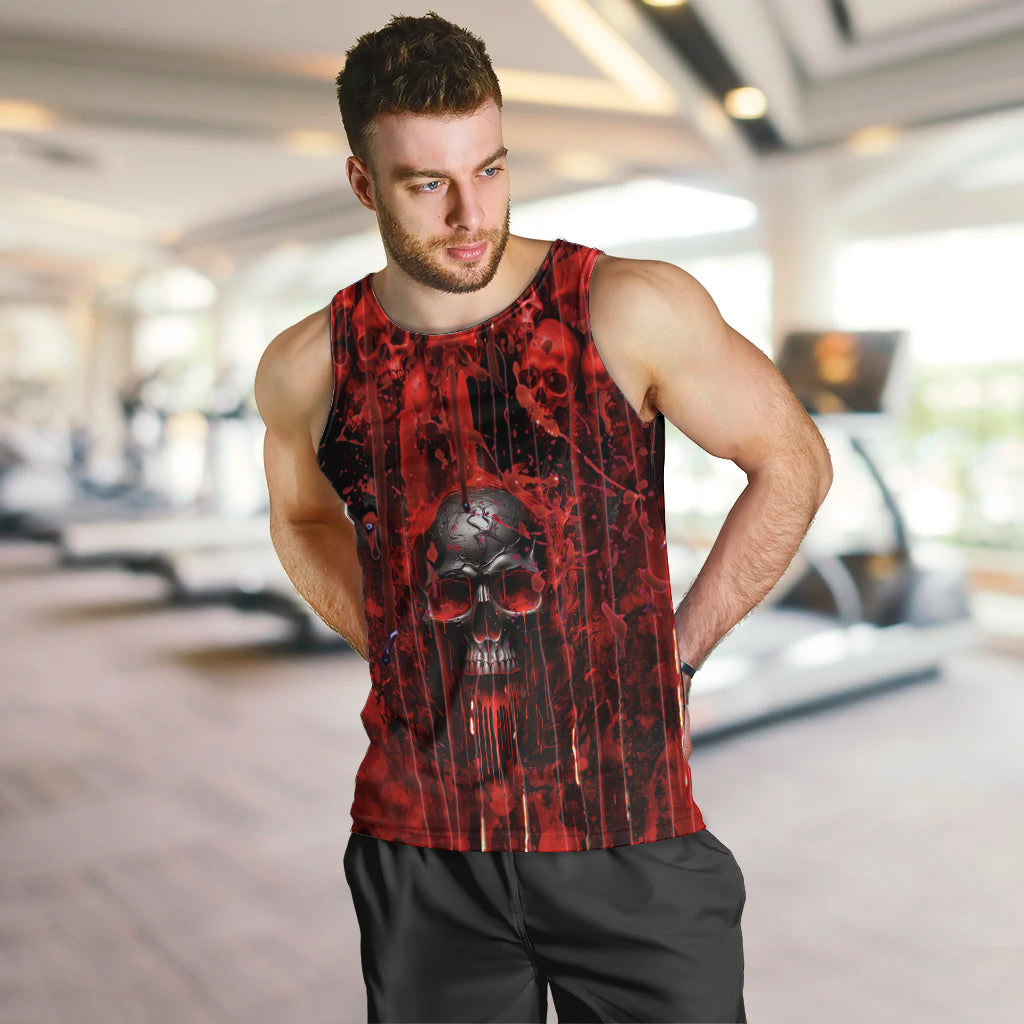 If You Kick Me When I'm Down You Better Pray I Don't Get Up Skull Men Tank Top - Wonder Print Shop