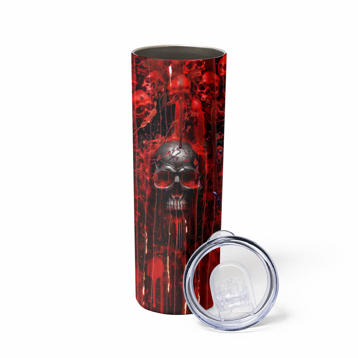 If You Kick Me When I'm Down You Better Pray I Don't Get Up Skull Skinny Tumbler - Wonder Print Shop
