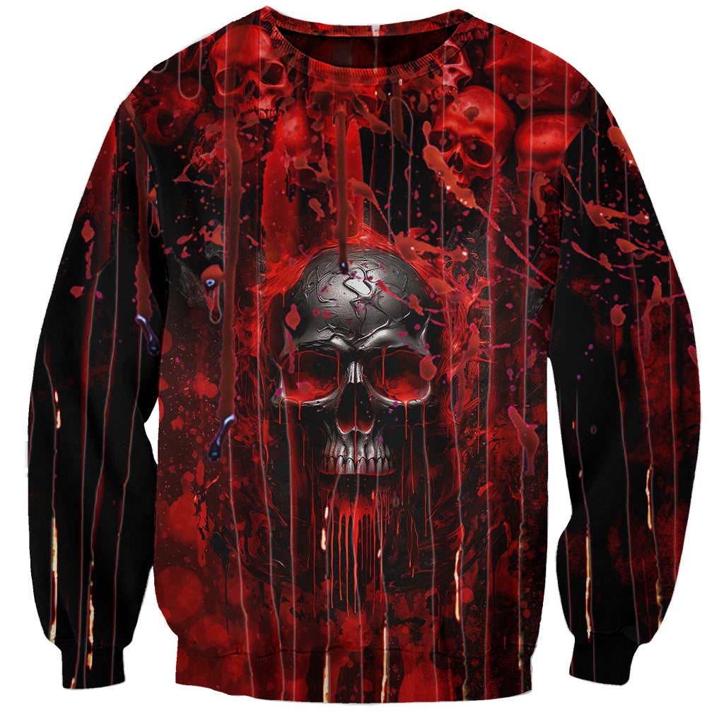 If You Kick Me When I'm Down You Better Pray I Don't Get Up Skull Sweatshirt - Wonder Print Shop