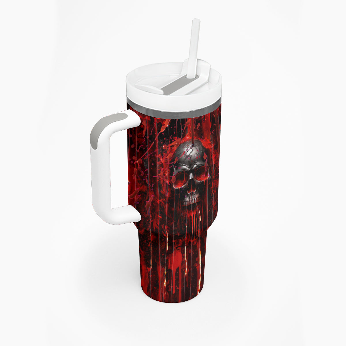 If You Kick Me When I'm Down You Better Pray I Don't Get Up Skull Tumbler With Handle - Wonder Print Shop