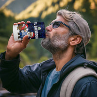 El Salvador Christmas 4 in 1 Can Cooler Tumbler with Santa Claus Turkey Fireworks Palm Trees and National Emblem Design - Wonder Print Shop