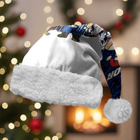 El Salvador Christmas Santa Hat with Santa Claus Turkey Fireworks Palm Trees and National Emblem Design - Wonder Print Shop