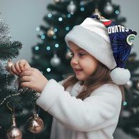 El Salvador Christmas Santa Hat with Santa Claus Turkey Fireworks Palm Trees and National Emblem Design - Wonder Print Shop